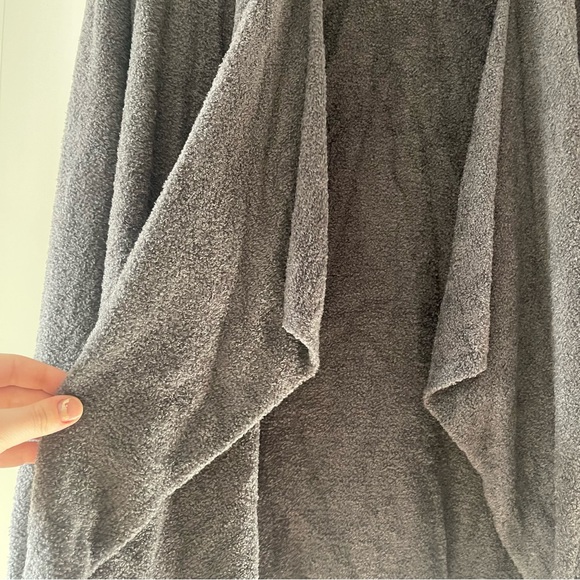 Barefoot Dreams barefoot chic lite neutral gray waterfall cardigan S/M - Picture 4 of 8